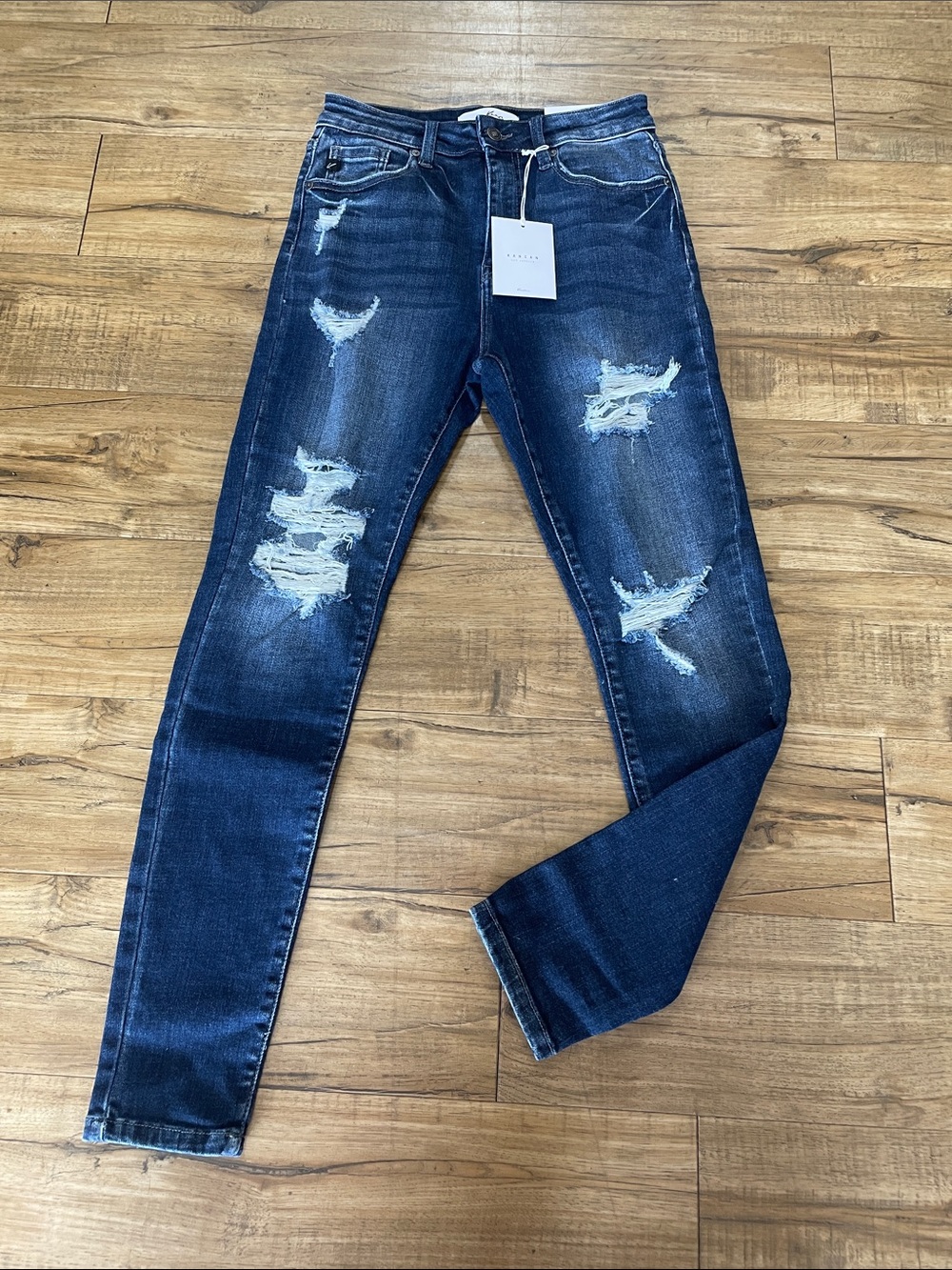 KanCan Dark Wash Distressed Skinny Jeans